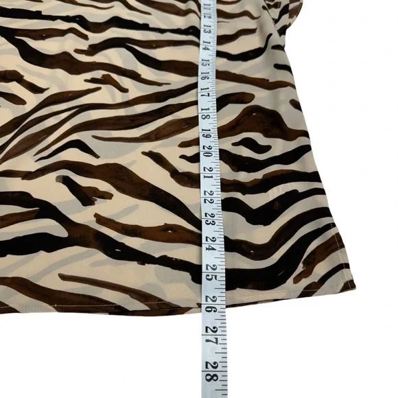 CAbi Brown Zebra Print Ruffle Sleeve Top 3771 Size S - Picture 12 of 12